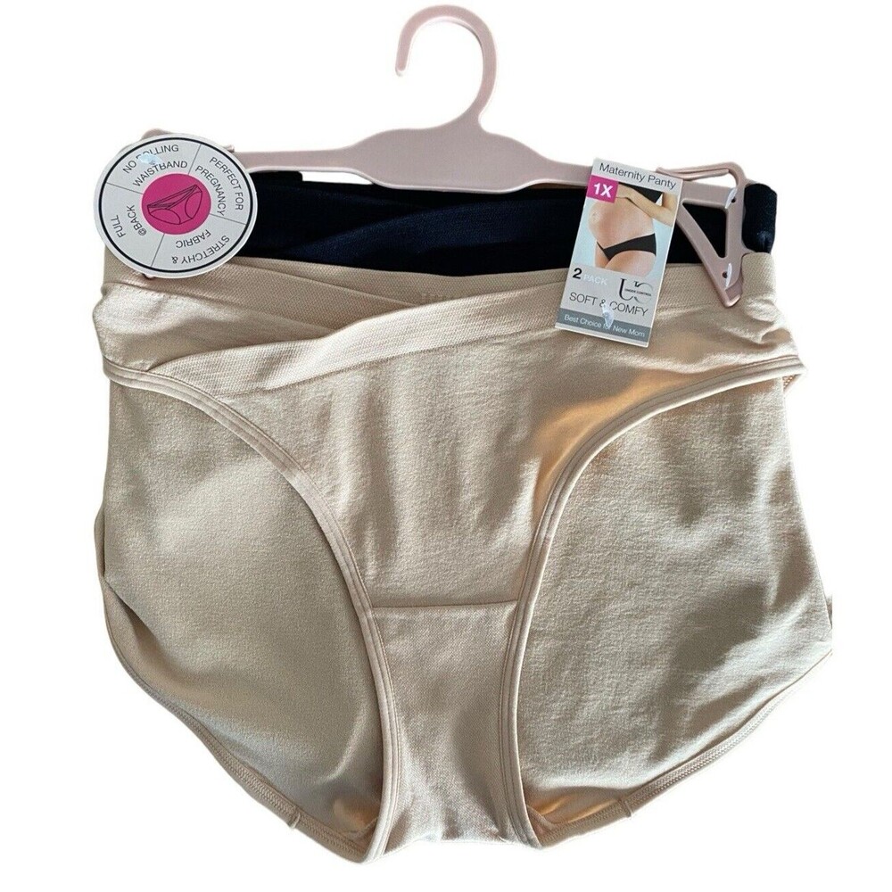 Under Control Maternity Panties 2 Pack Nude and Black Size 1X- NEW